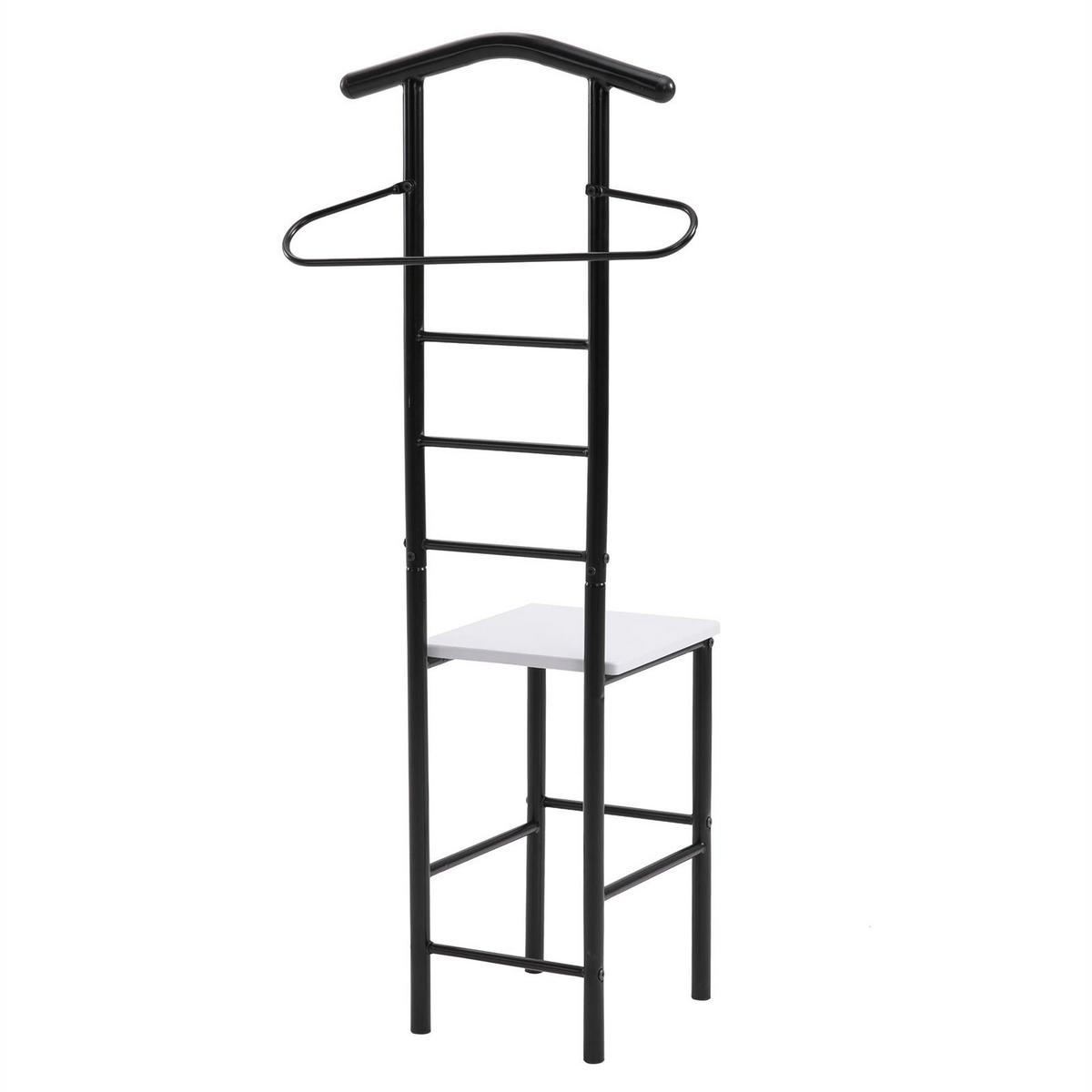 HERRENDIENER JIVO schwarz/weiß - Schwarz/Weiß, Metall (53/121/47cm) - CARO-Möbel