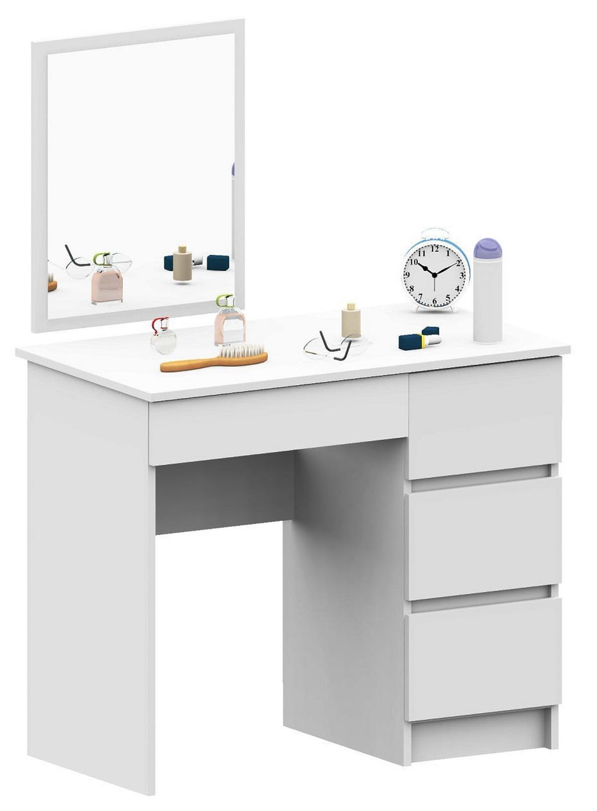 SCHMINKTISCH mit Spiegel - Weiß, Holzwerkstoff (90/142/50cm) - RAUMHIRSCH FURNITURE