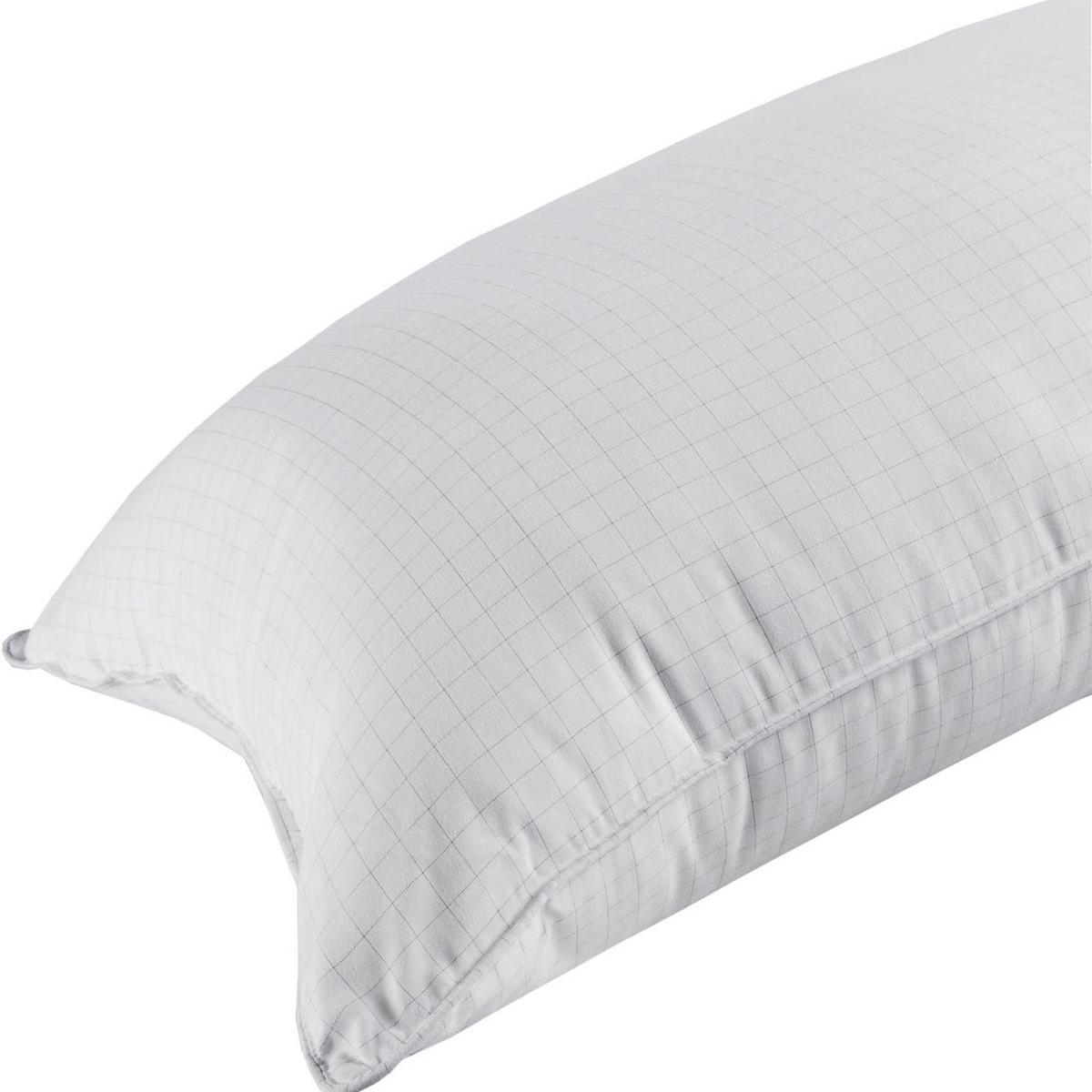 KOPFKISSEN extra prall, Anti-Stress mit Karbonfaser 48/74 cm - Weiß, Textil (48/74cm) - Homescapes