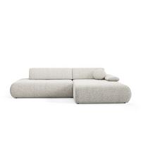 ECKSOFA DELTA R-S Hellgrau Geflochtener Stoff mit Schlaffunktion - Hellgrau, Holz (286/173.5cm) - MASSENO