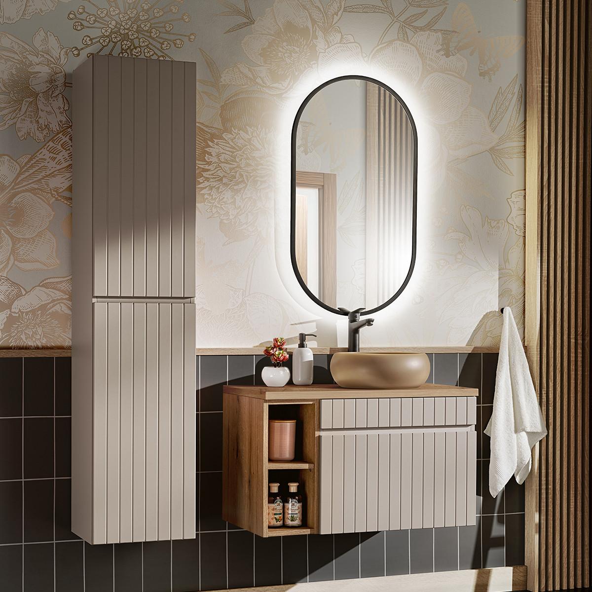 WASCHTISCH 80.4cm Zelie Kaschmir - Beige, Holzwerkstoff (80.4/48/46cm) - Petits-meubles