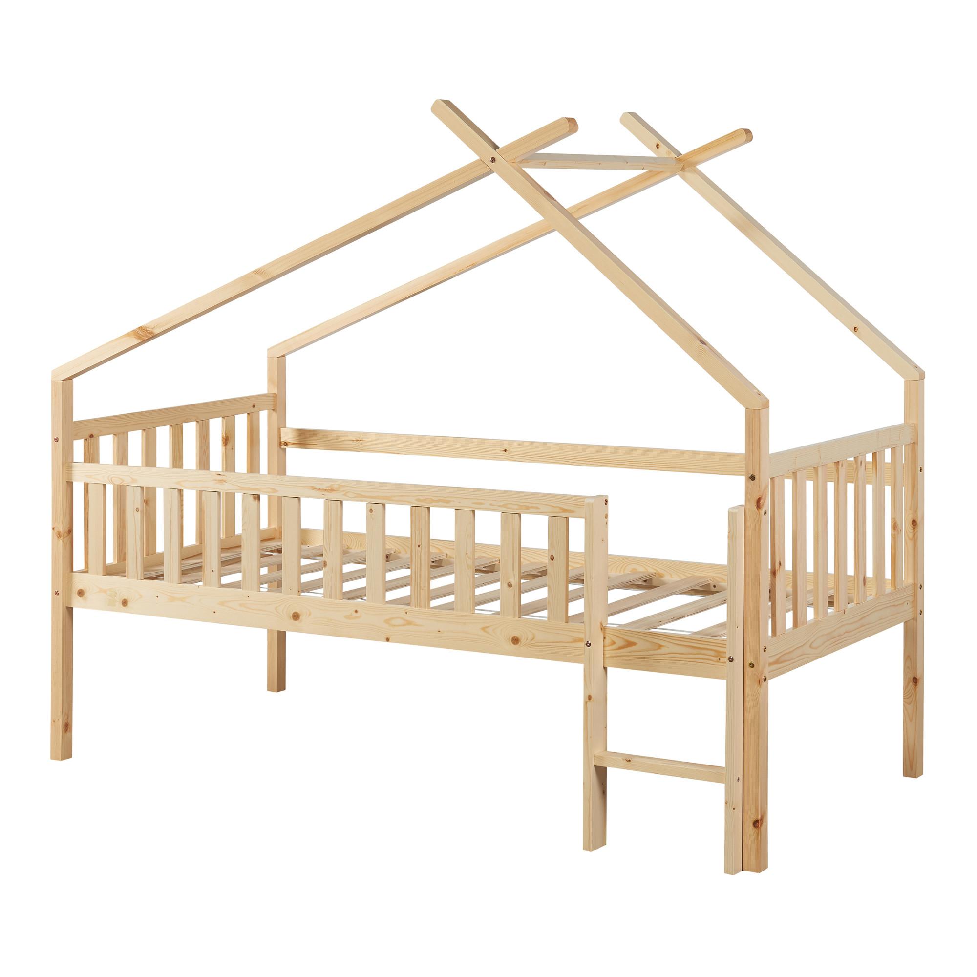 KINDERBETT Sotkamo - Naturfarben, Holz (90/200cm) - [en.casa]