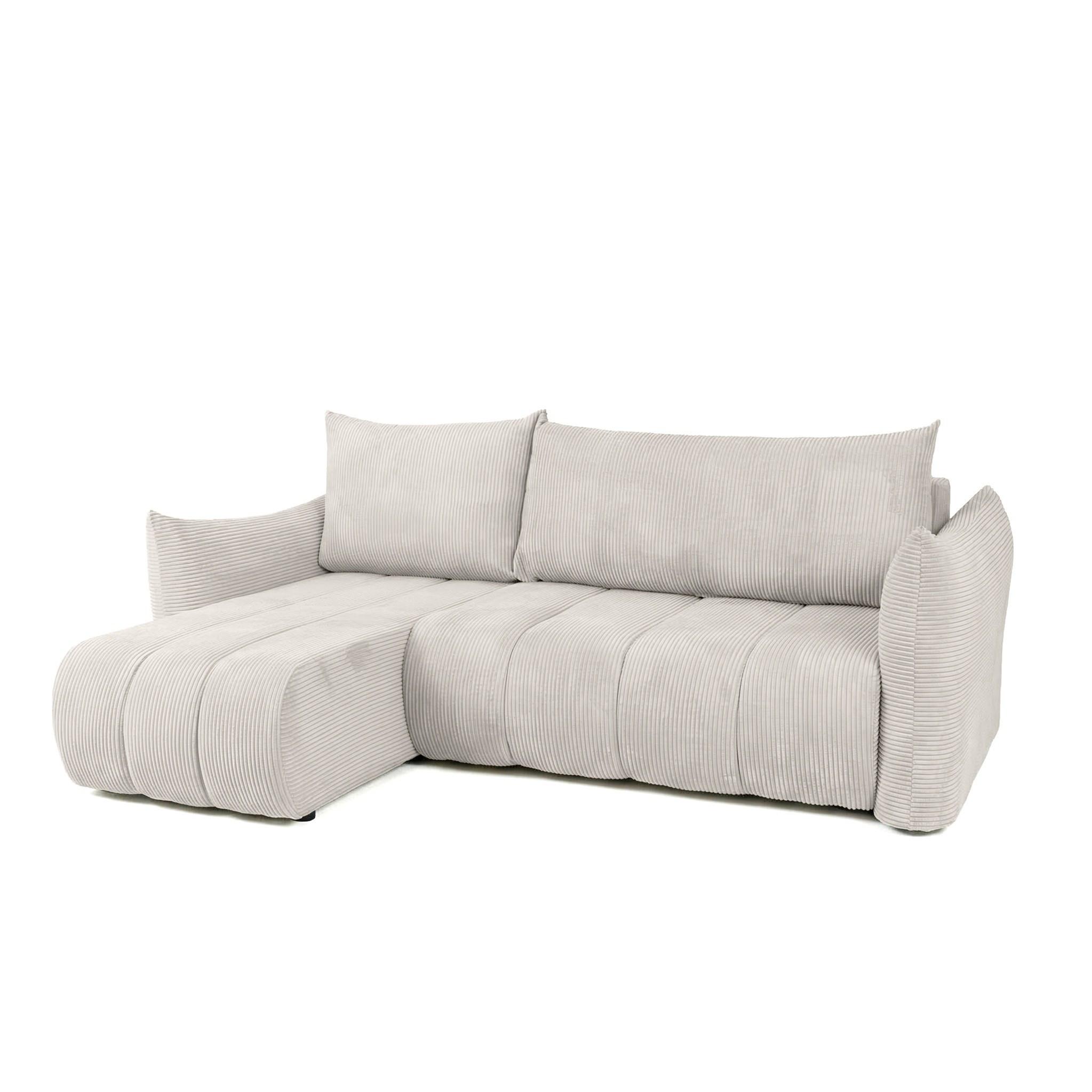 ECKSOFA Ontario Xs Mit Schlaffunktion - Weiß, Holzwerkstoff/Textil (154/226cm) - Fun Möbel