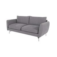 3-SITZER-SOFA Elou Grau Microfaser - Chromfarben/Grau, Holz/Textil (203/87/92cm) - S-Style Möbel