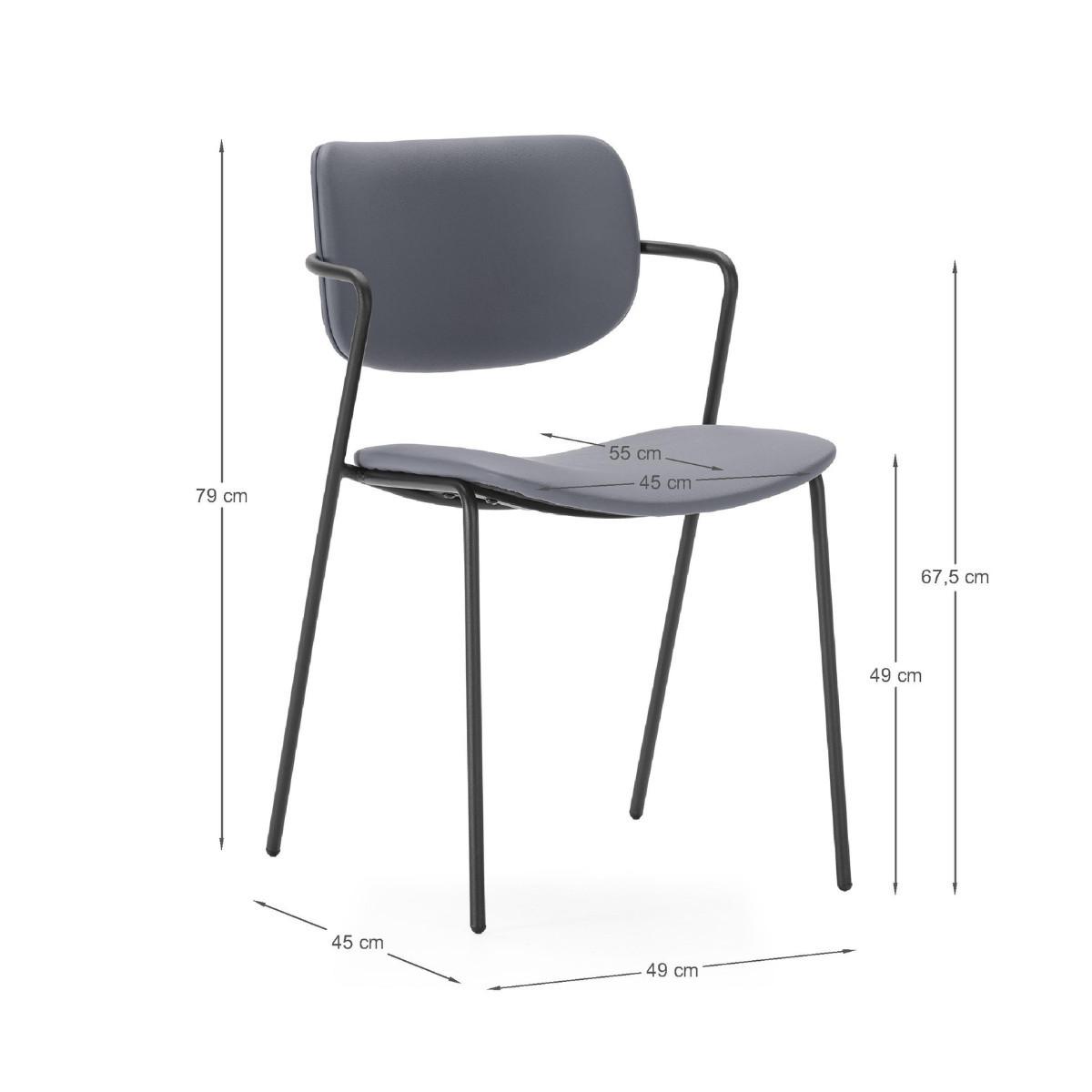 ESSZIMMERSTUHL Maika Grau 49/55/48 cm 2er-Set - Grau, Textil (55/48/49cm) - Calicosy