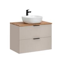 WASCHTISCH 80.6cm Adriel Kaschmir und Holz - Beige, Holzwerkstoff (80.6/59/46cm) - Petits-meubles