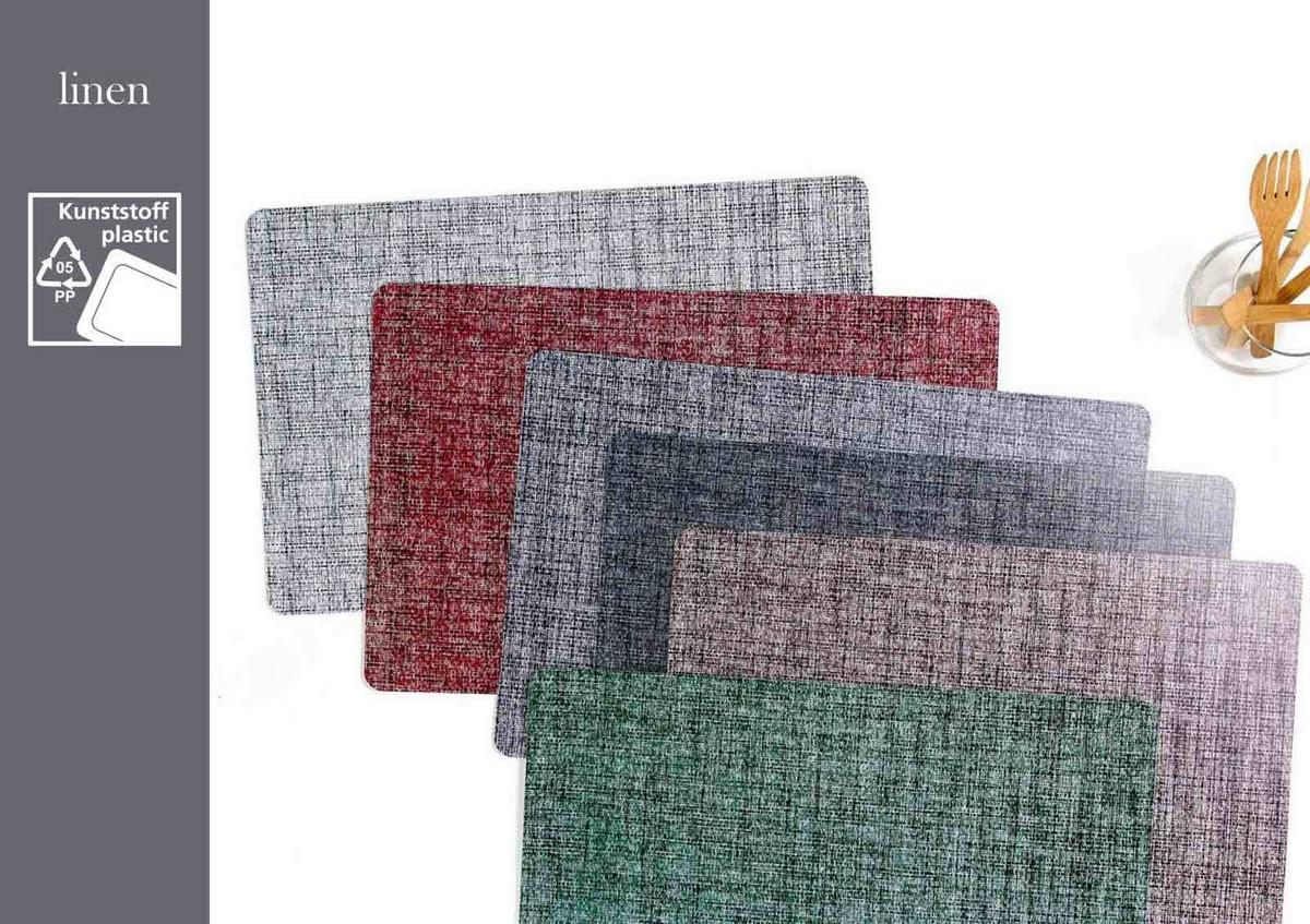 TISCHSETS Linen Graublau 44 x 29 cm 12er Set - Blau, Kunststoff (43.5/28.5/0.1cm) - Ritzenhoff Breker