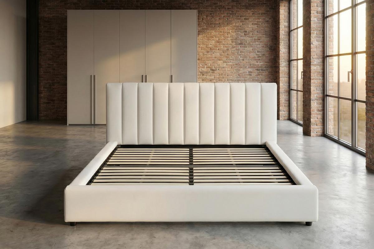 POLSTERBETT CATTURA Cremeweiß Velvet - Creme/Weiß, Textil (200/200cm) - KAWOLA