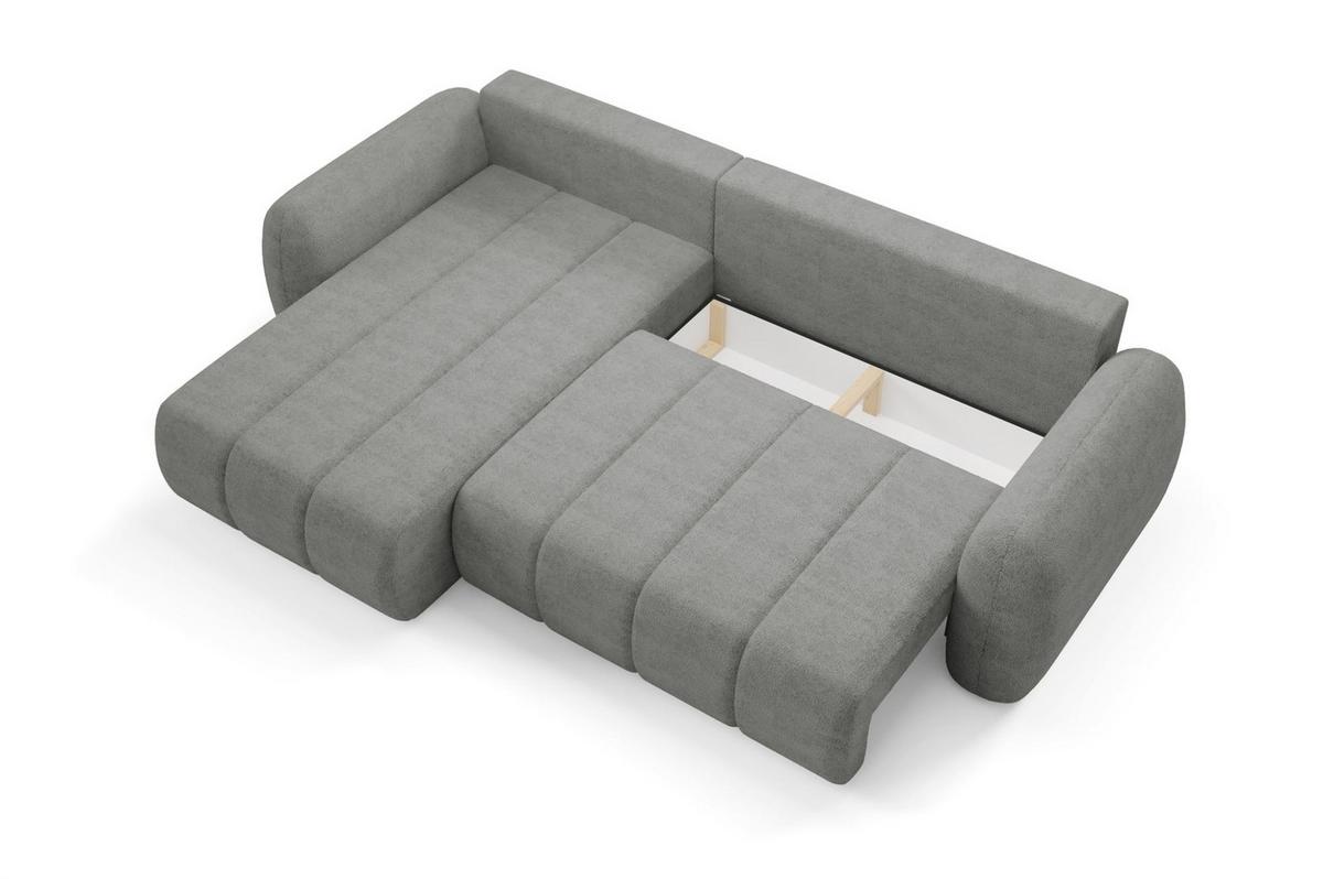 ECKSOFA Caria Mit Schlaffunktion - Grau, Holzwerkstoff/Textil (304/190cm) - Fun Möbel