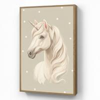 WANDLEUCHTE MIT AKKU Einhorn - Weiß - Punkte 70x100 cm - Taupe, Holzwerkstoff (70/100/8cm) - OnlyWow