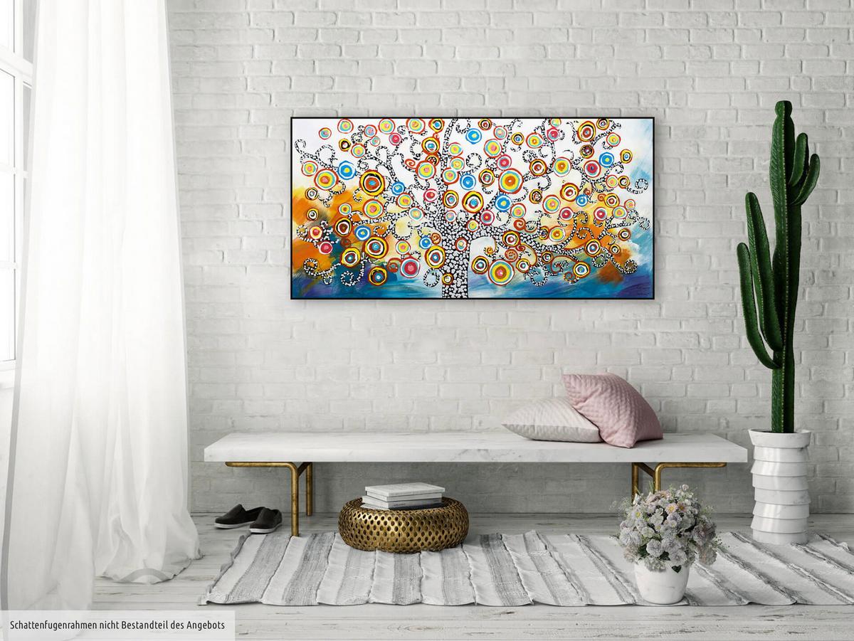 ÖLGEMÄLDE 120/60 cm - Blau/Gelb, Holz/Textil (120/60cm) - KUNSTLOFT