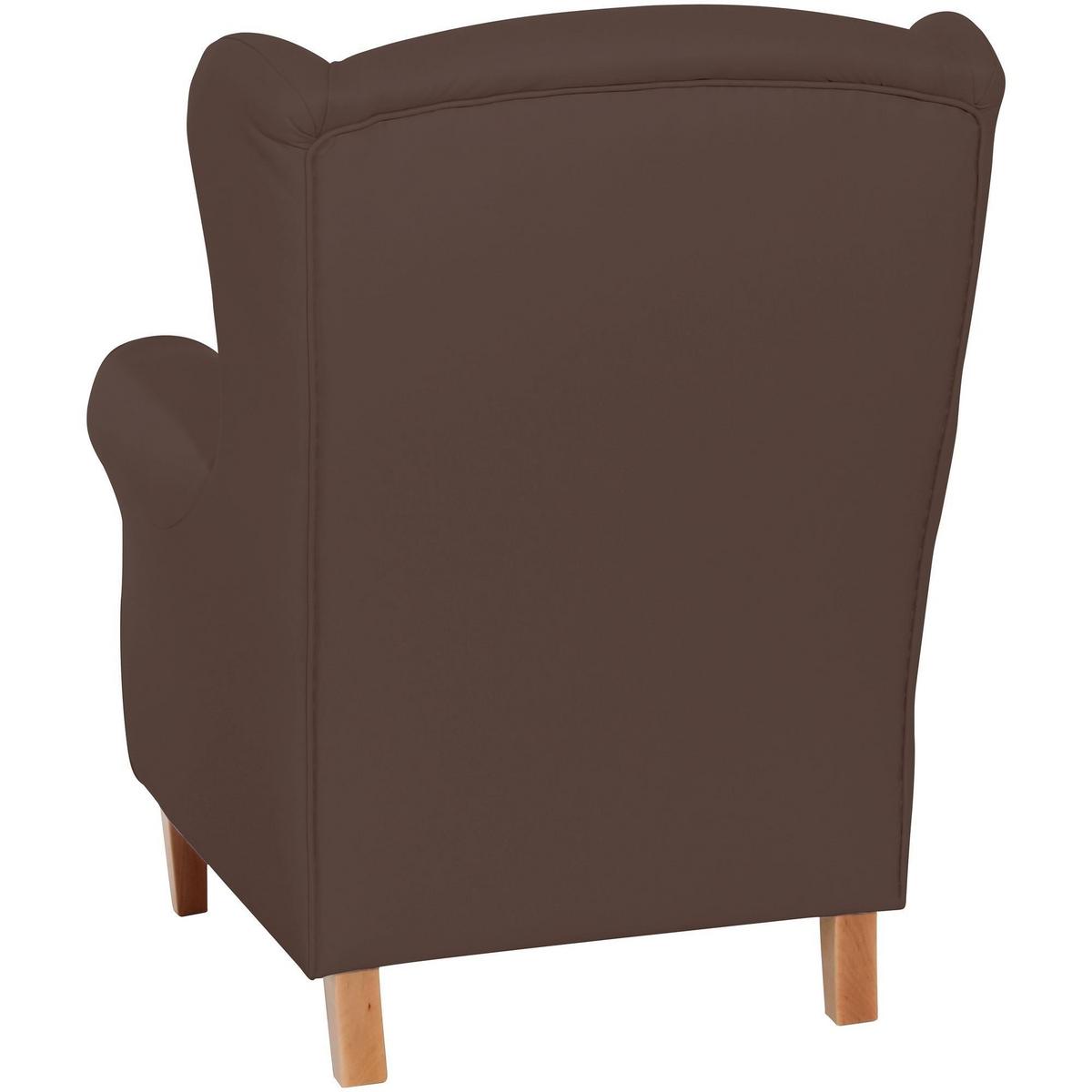 OHRENSESSEL Karlen Bezug Kunstleder Buche natur / braun - Buchefarben/Braun, Kunststoff (86/103/77cm) - 58aufmkessel