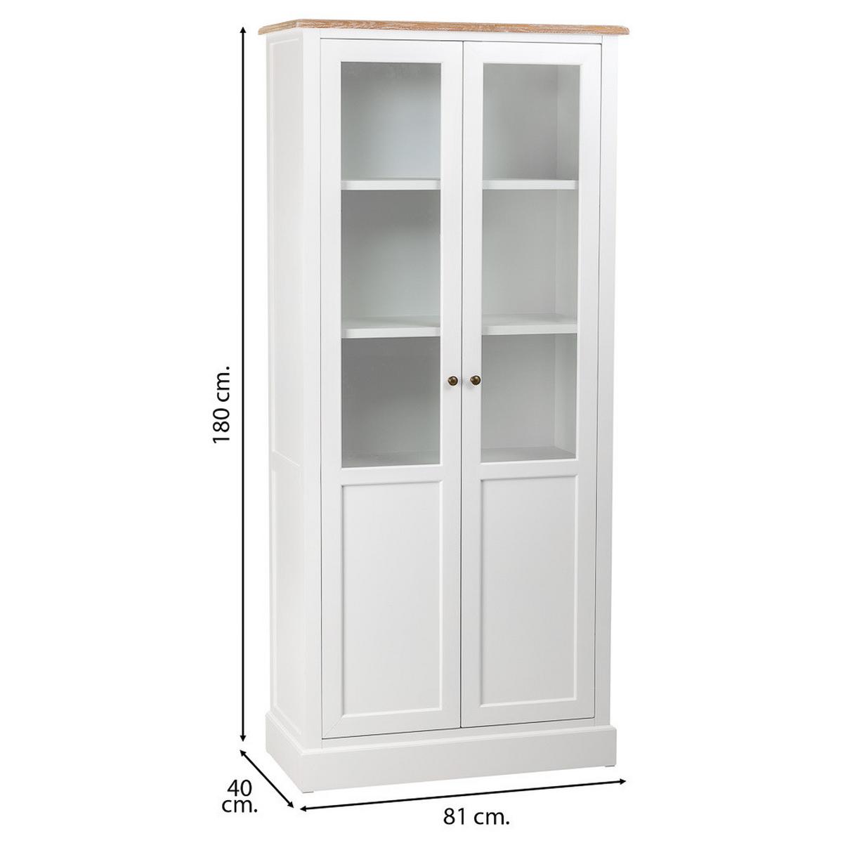 VITRINE aus Holz, weiß, 81x40x180cm - Weiß, Holzwerkstoff (81/180/40cm) - Wanderlust