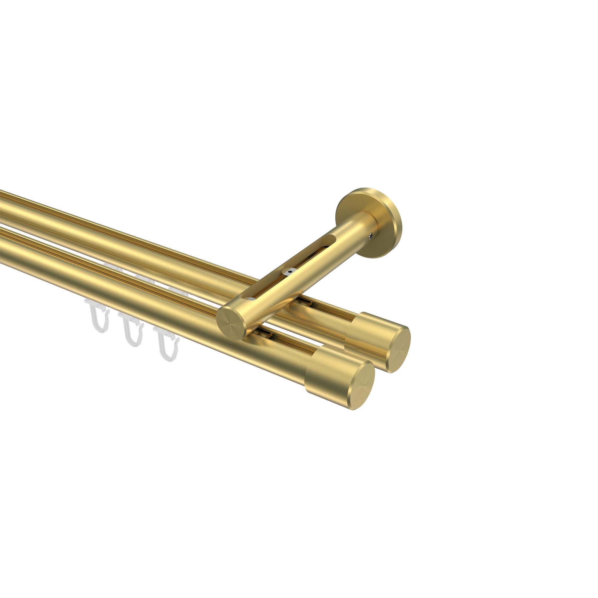 GARDINENSTANGE INNENLAUF Siteno Santo 600 cm (geteilt in 3 x 200 cm), 2-läufig, 20 mm Ø Messing-Optik - Messingfarben, Metall (600cm) - INTERDECO