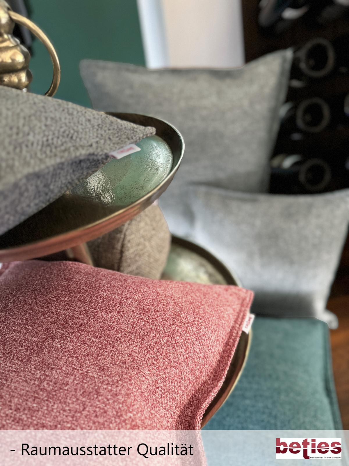 NACKENROLLENHÜLLE Bouclé steel-grau 40/15 cm - Grau, Textil (15/40cm) - beties Heimtextil