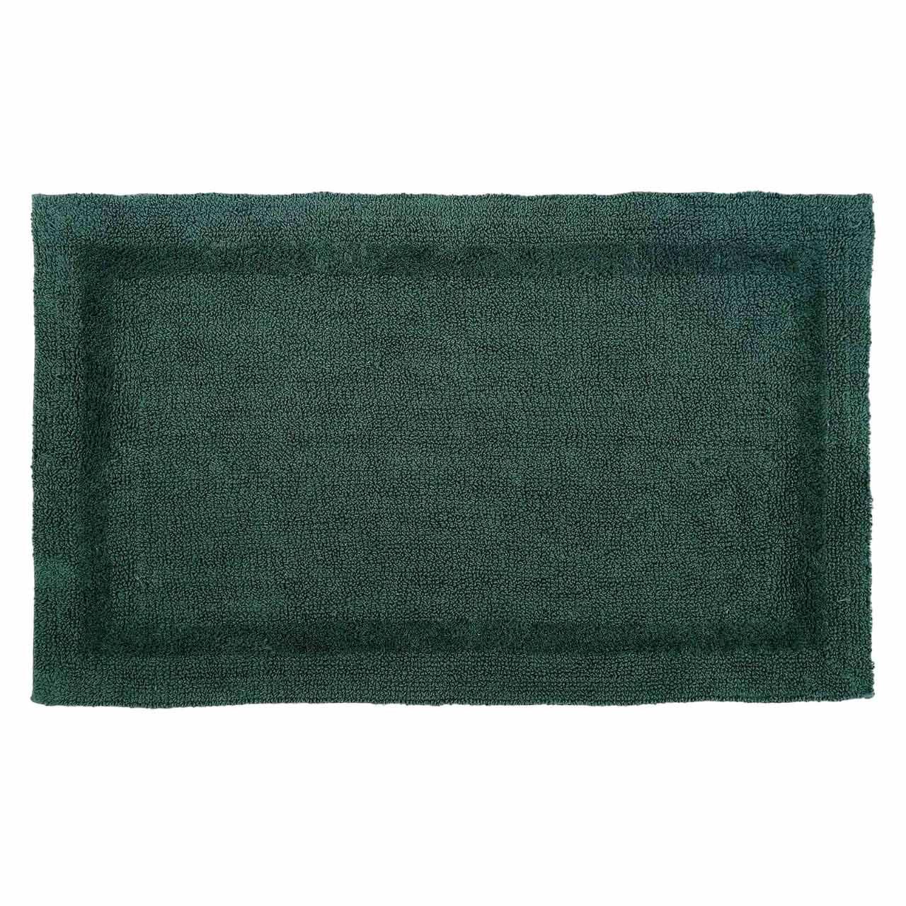BADEMATTE 70/120 cm, 100% Baumwolle, wendbar - Waldgrün, Textil (70/120cm) - Homescapes