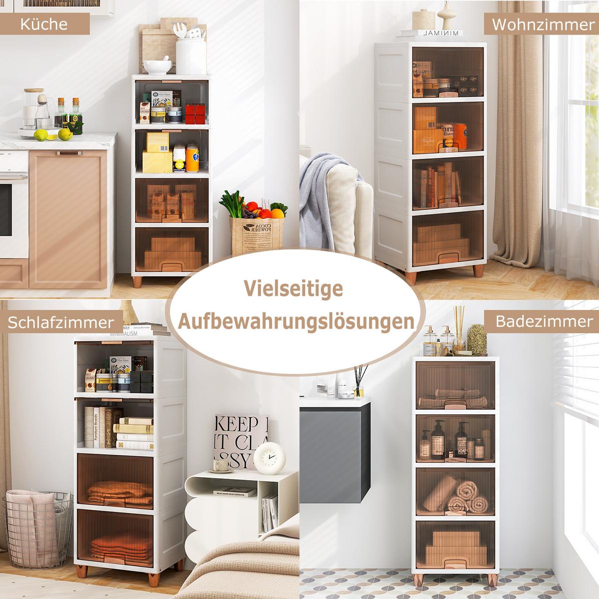 AUFBEWAHRUNGSBOX 150 L Weiß - Weiß, Kunststoff (45/117/38cm) - COSTWAY