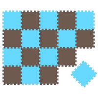 SPIELMATTE ab Null - 180/90/1 cm Puzzlematte Blau - Braun/Hellblau, Kunststoff (30/30cm) - Littletom