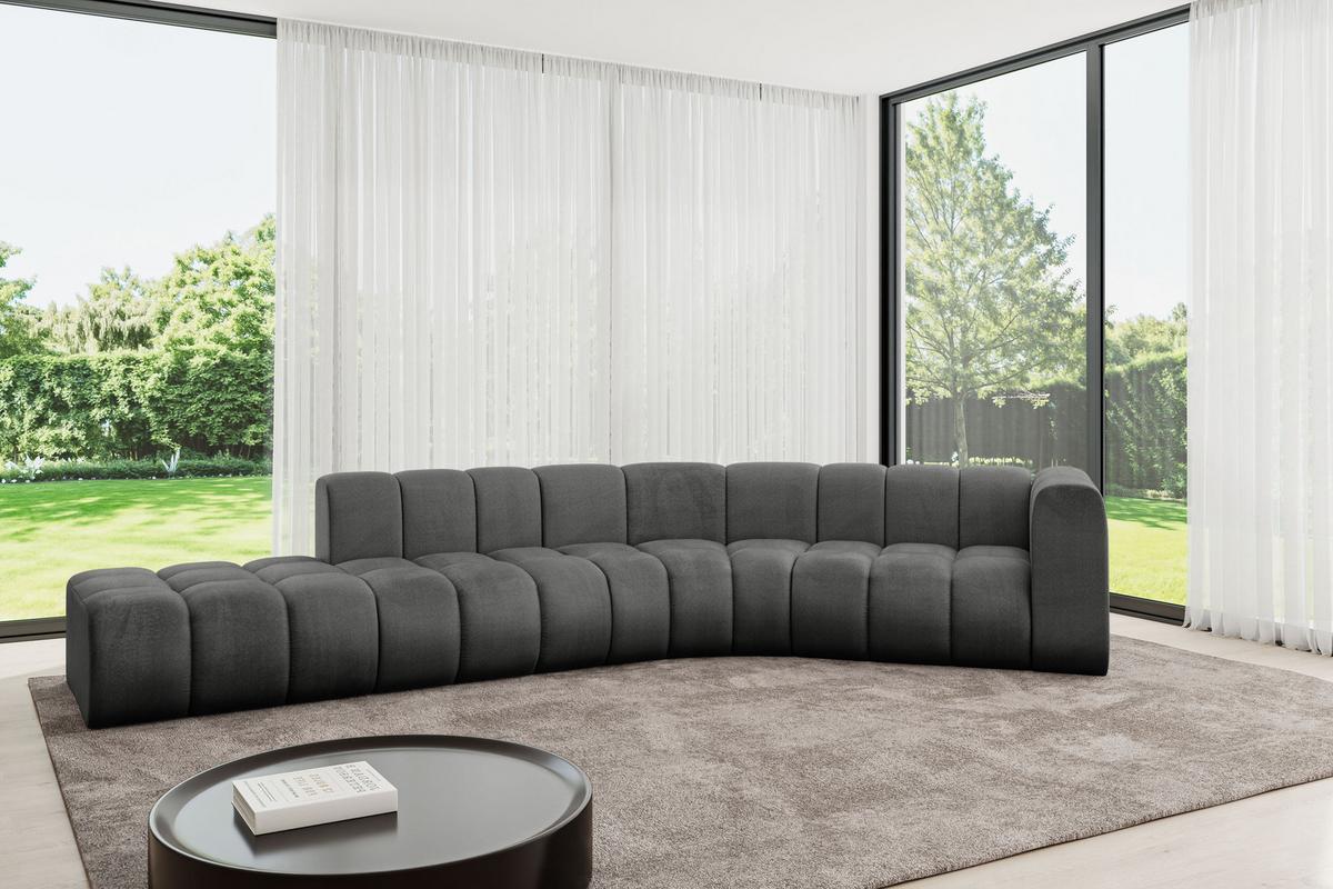 ECKSOFA modulares Sofa Tilmo-L1 - 399x194x70 cm Dunkelgrau - Dunkelgrau, Holzwerkstoff/Textil (399/194cm) - ALTDECOR