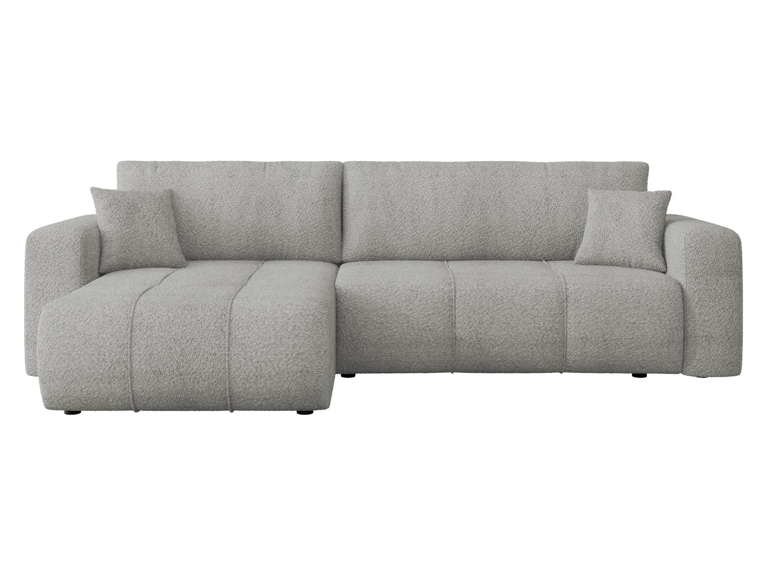 ECKSOFA Furyn Maxi Boucle - Schwarz/Grau, Holzwerkstoff/Kunststoff (274/145cm) - MIRJAN24