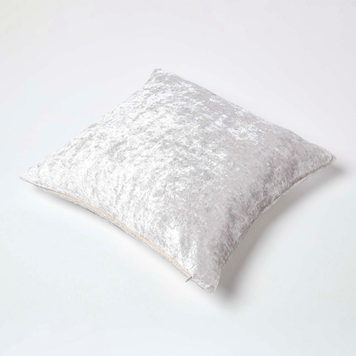 KISSENHÜLLE Pannesamt champagner 45/45 cm - Champagner, Textil (45/45cm) - Homescapes