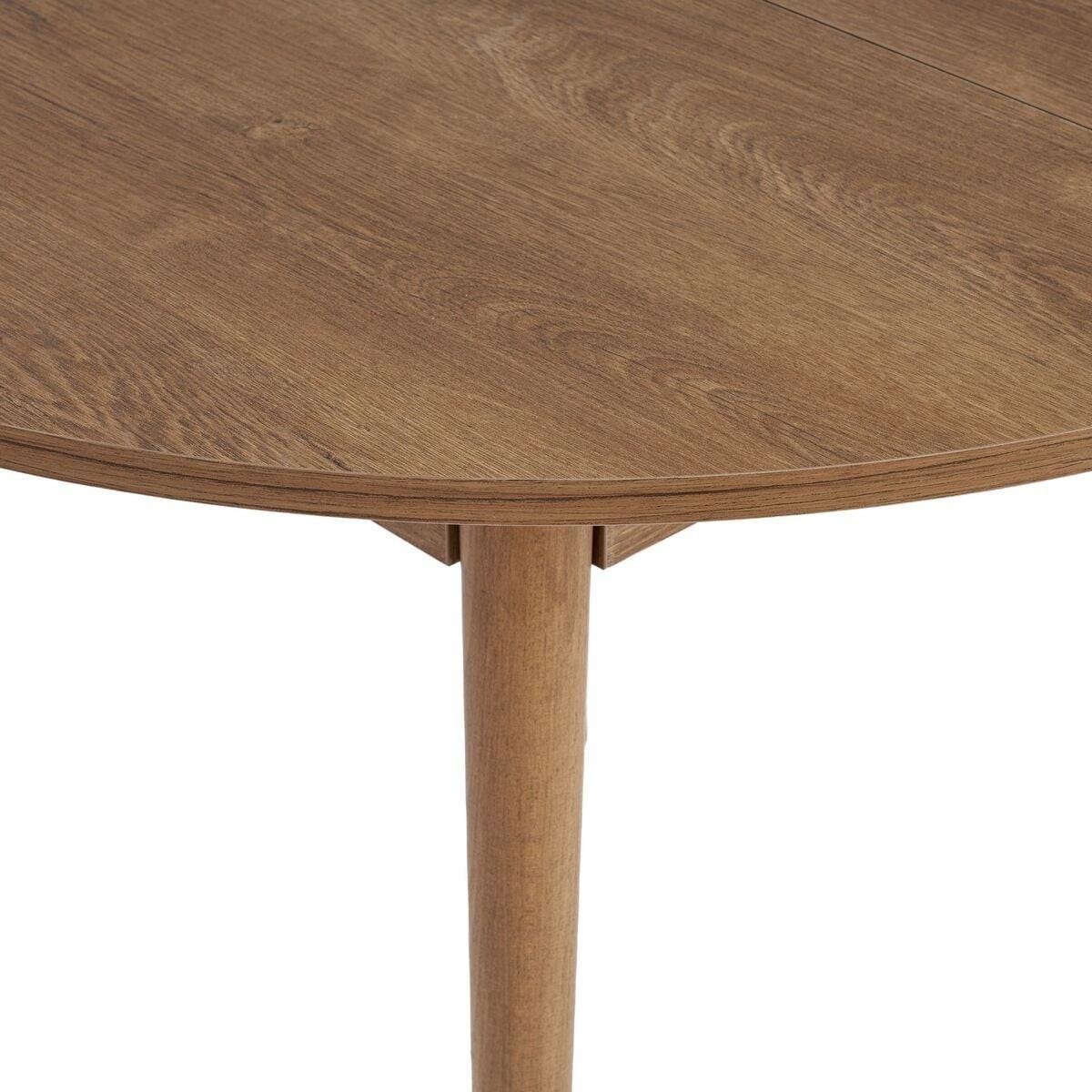 ESSTISCH ausziehbarer von 100 bis 131 cm mit runder Tischplatte 100/100/75 cm - Eichefarben, Holzwerkstoff (111/100/75cm) - Calicosy