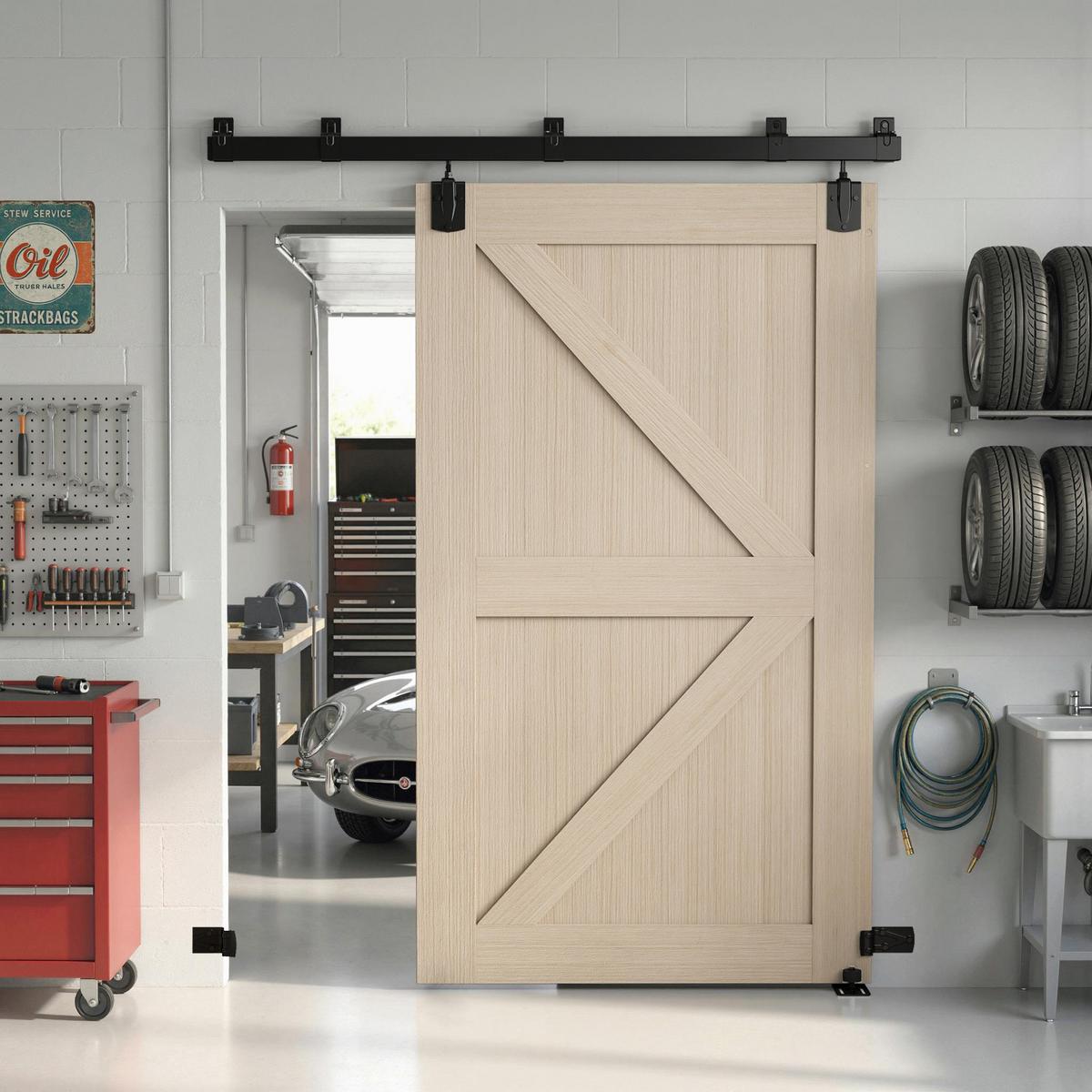 TÜRSCHIENENSYSTEM aus Karbonstahl Schwarz - Schwarz, Metall (4.7/6.1/183cm) - HOMCOM