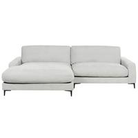 3-SITZER-ECKSOFA hellgrau linksseitig Maloy - Schwarz/Grau, Textil (272/189cm) - Beliani