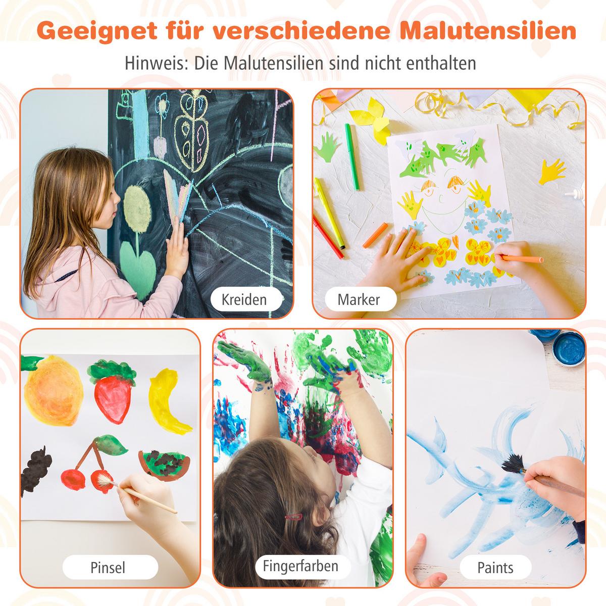 KINDERSTAFFELEI Grau - Grau, Holzwerkstoff (54/101.5/46cm) - COSTWAY