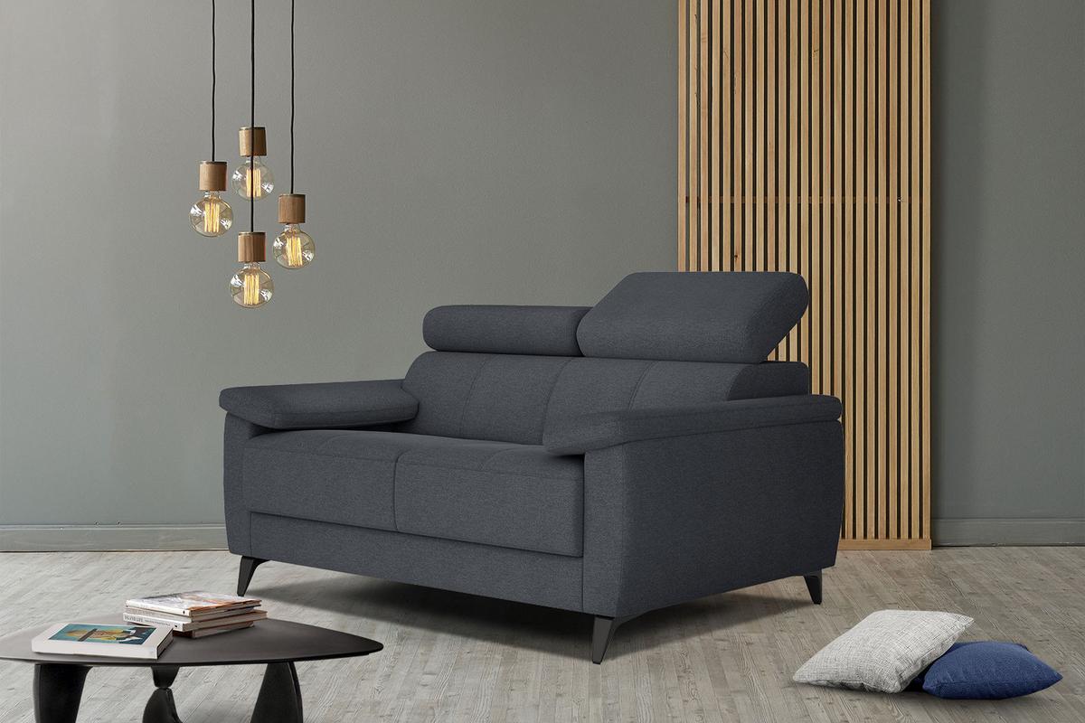 SOFA TAUNUS 2-Sitzer, hellgrau - Hellgrau/Schwarz, Holzwerkstoff/Textil (141/80/102cm) - Wozimo