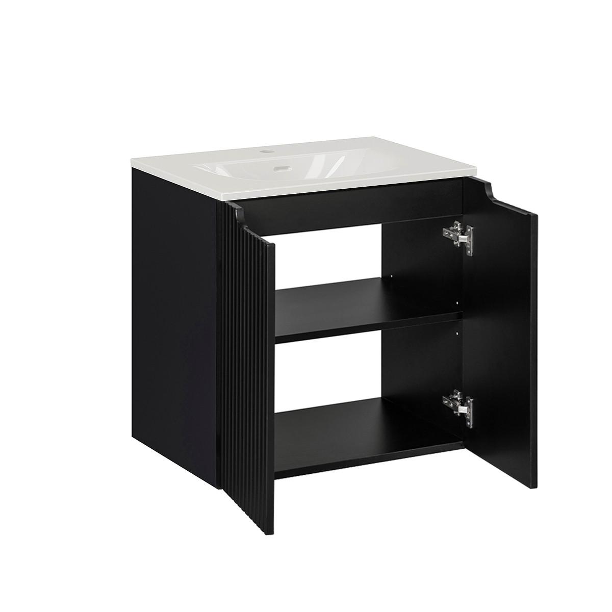WASCHTISCH 60cm Riva Schwarz - Schwarz, Holzwerkstoff (60/57/40cm) - Petits-meubles
