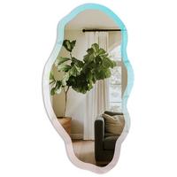SPIEGEL 90x45 cm asymmetrisch mit Druck - Pastellfarbener Farbverlauf - Transparent, Glas (45/90/0.4cm) - TULUP