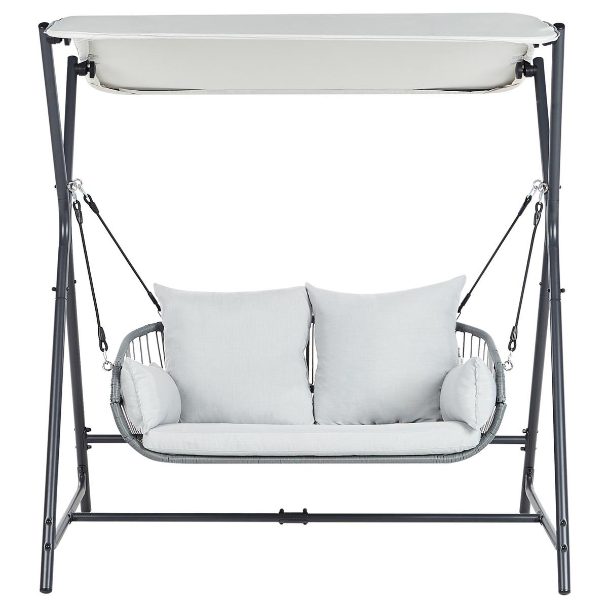HOLLYWOODSCHAUKEL Grau Fiastra - Hellgrau, Metall (170/202/140cm) - Beliani