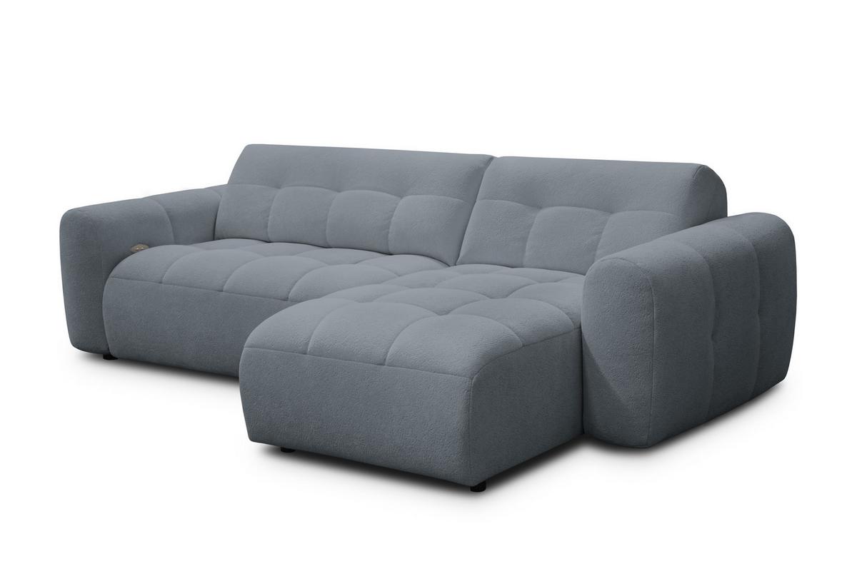 ECKSOFA LUMERO 4-Sitzer RECHTS, graphitfarben - Graphitfarben/Schwarz, Holz/Textil (275/166cm) - Courtois Laville