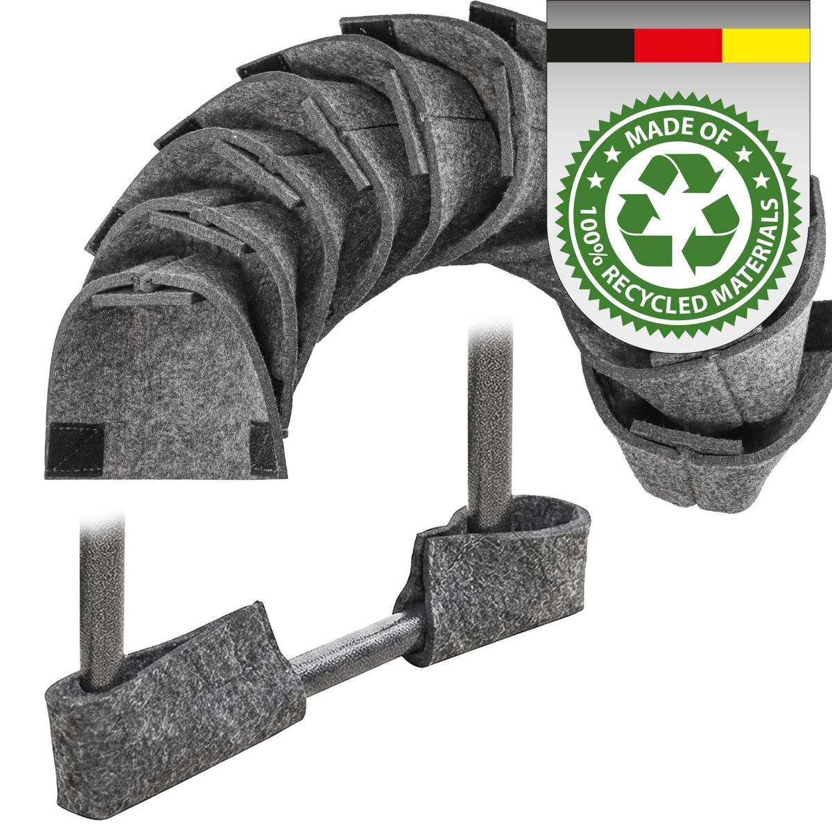 FILZ-BODENSCHONER für Bierzeltgarnitur, 12er Set Grau - Grau, Kunststoff (6.5/10cm) - Dunedesign