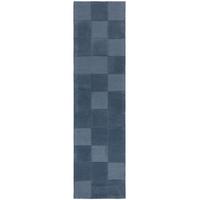 TEPPICH aus Wolle DEBEN in Blau, mit Schachbrettmuster, 60 x 230 cm - Blau, Textil (60/230cm) - KADIMA DESIGN