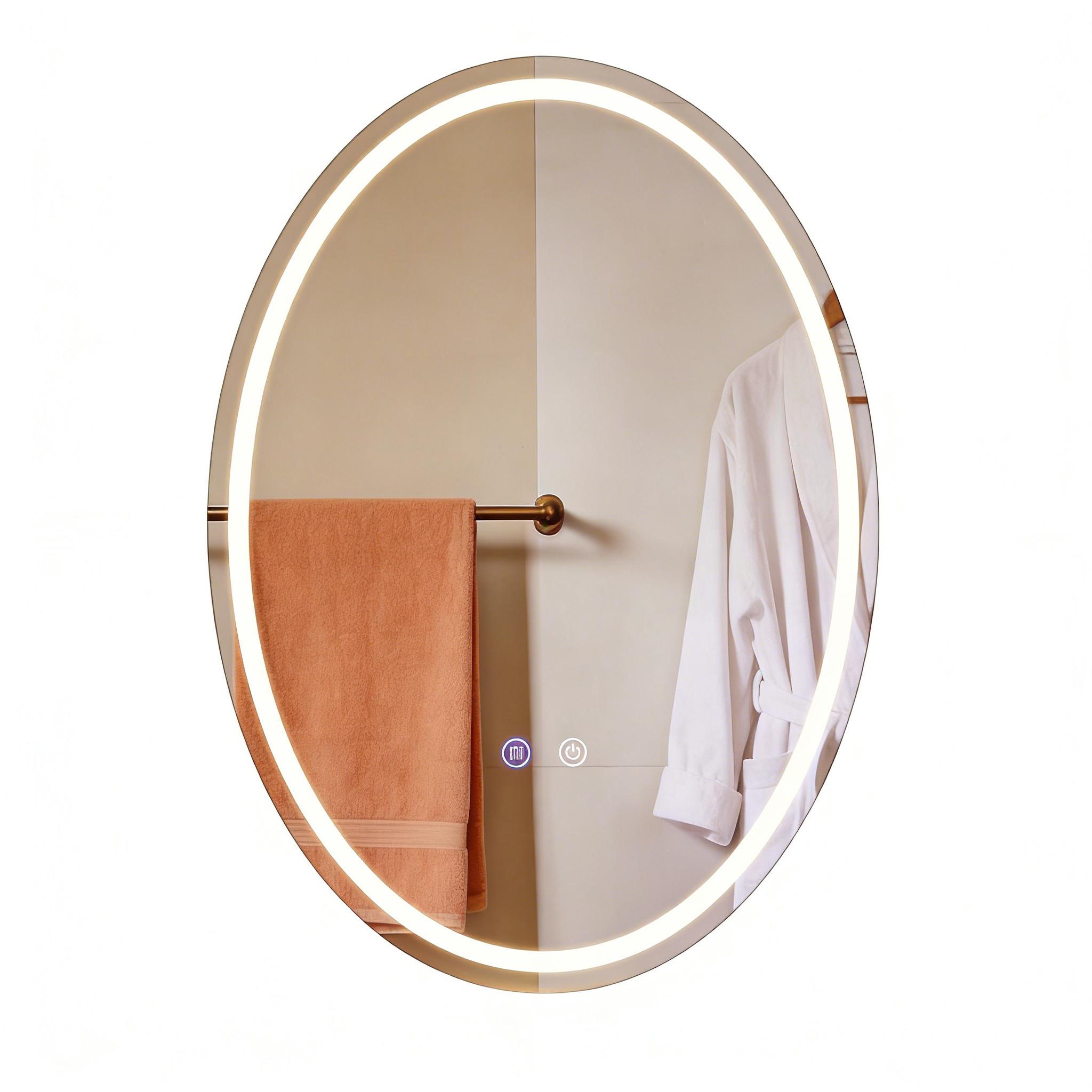 BADSPIEGEL mit Beleuchtung Laryn 3/60/80 cm - Weiß, Glas (60/80/3cm) - ZMH