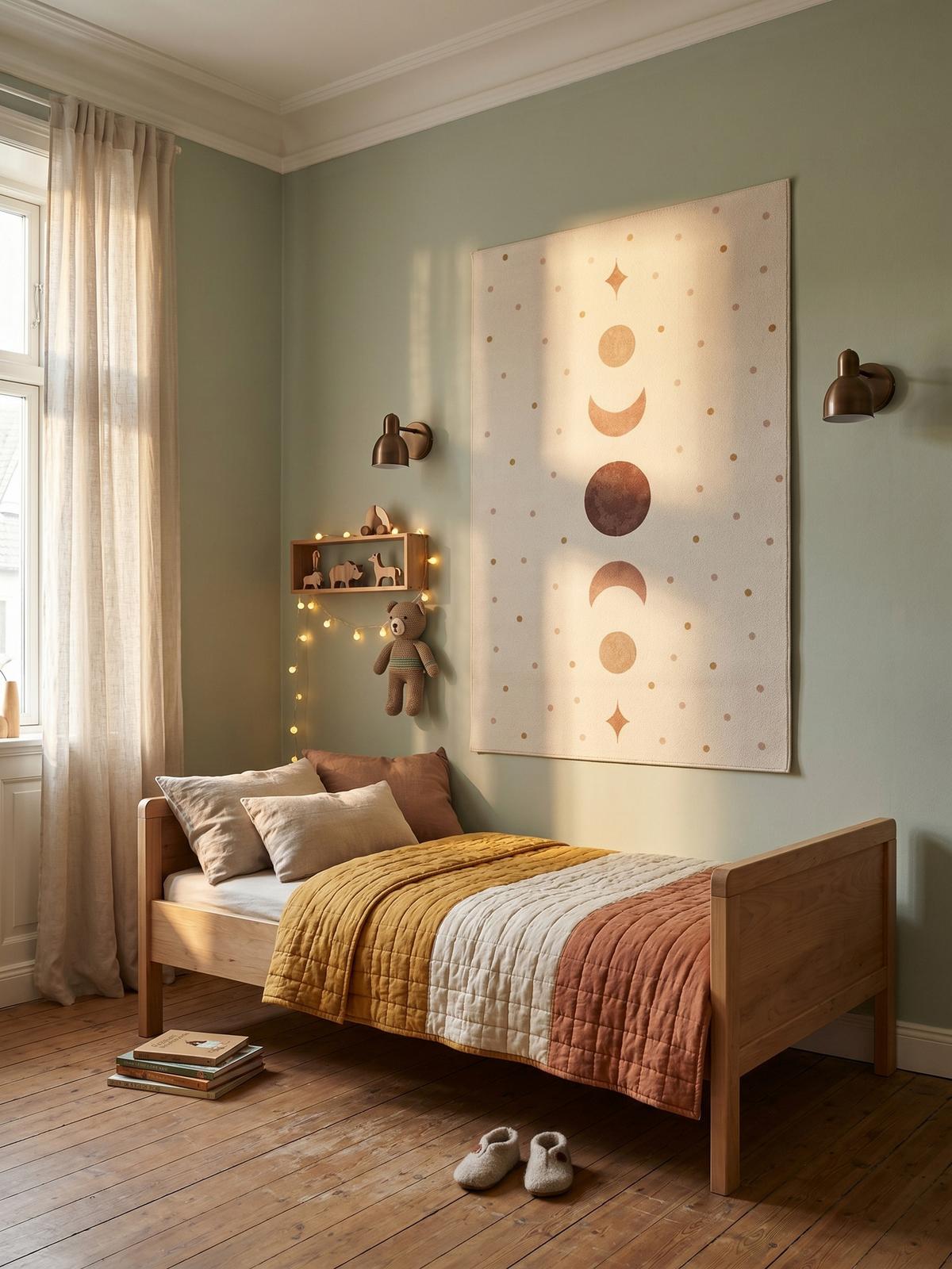 TEPPICH Kurzflor Waschbar TINO in Creme, mit Mondphasen-Motiv, 140 x 200 cm - Beige, Textil (200/140cm) - KADIMA DESIGN