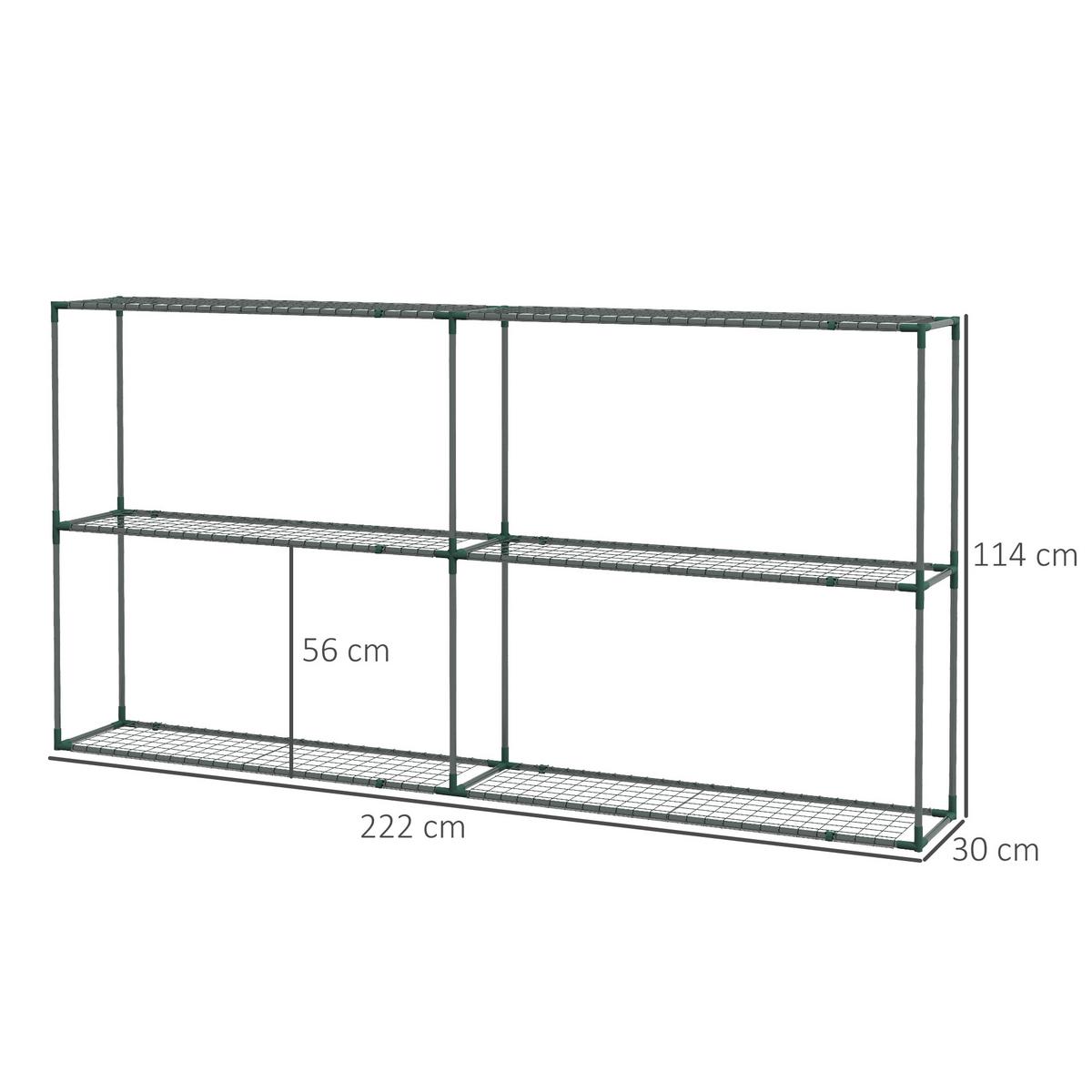 PFLANZENREGAL, Metall, Dunkelgrün - Dunkelgrün, Metall (30/114/222cm) - Outsunny
