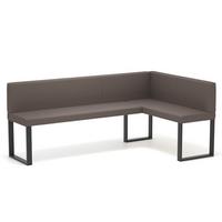 ECKBANK rechts SANA U Kunstleder glatt, 128/168 cm Braun - Braun, Kunststoff/Textil (128/168cm) - Idohome