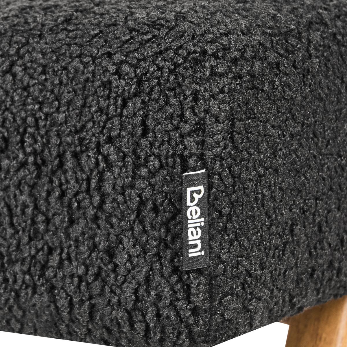 POLSTERBANK Bouclé Schwarz/Hellbraun Tamre - Schwarz, Textil (118/48/46cm) - Beliani