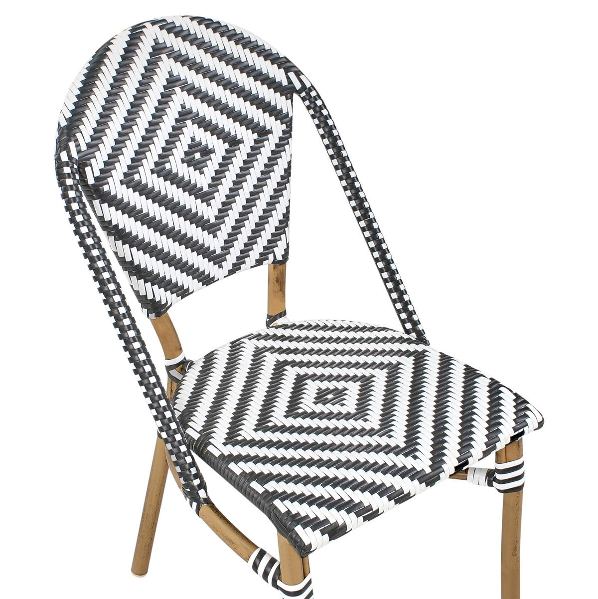 GARTENMÖBEL-SET 4-Sitzer Schwarz/Weiß Polyrattan Rifreddo - Naturfarben, Kunststoff - Beliani