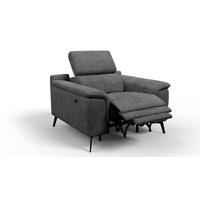 SESSEL FIERO mit Relaxfunktion, dunkelgrau - Dunkelgrau/Schwarz, Holzwerkstoff/Textil (114/82/103cm) - Wozimo
