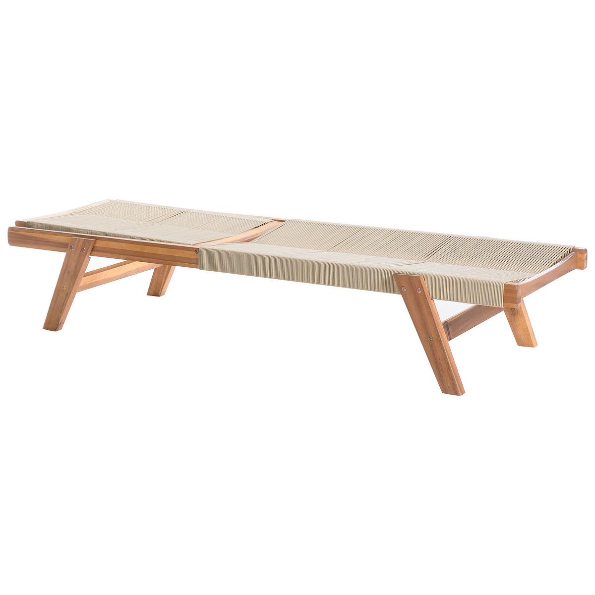 GARTENLIEGE Beige Prossedi - Hellbraun/Beige, Holz (64/35/190cm) - Beliani