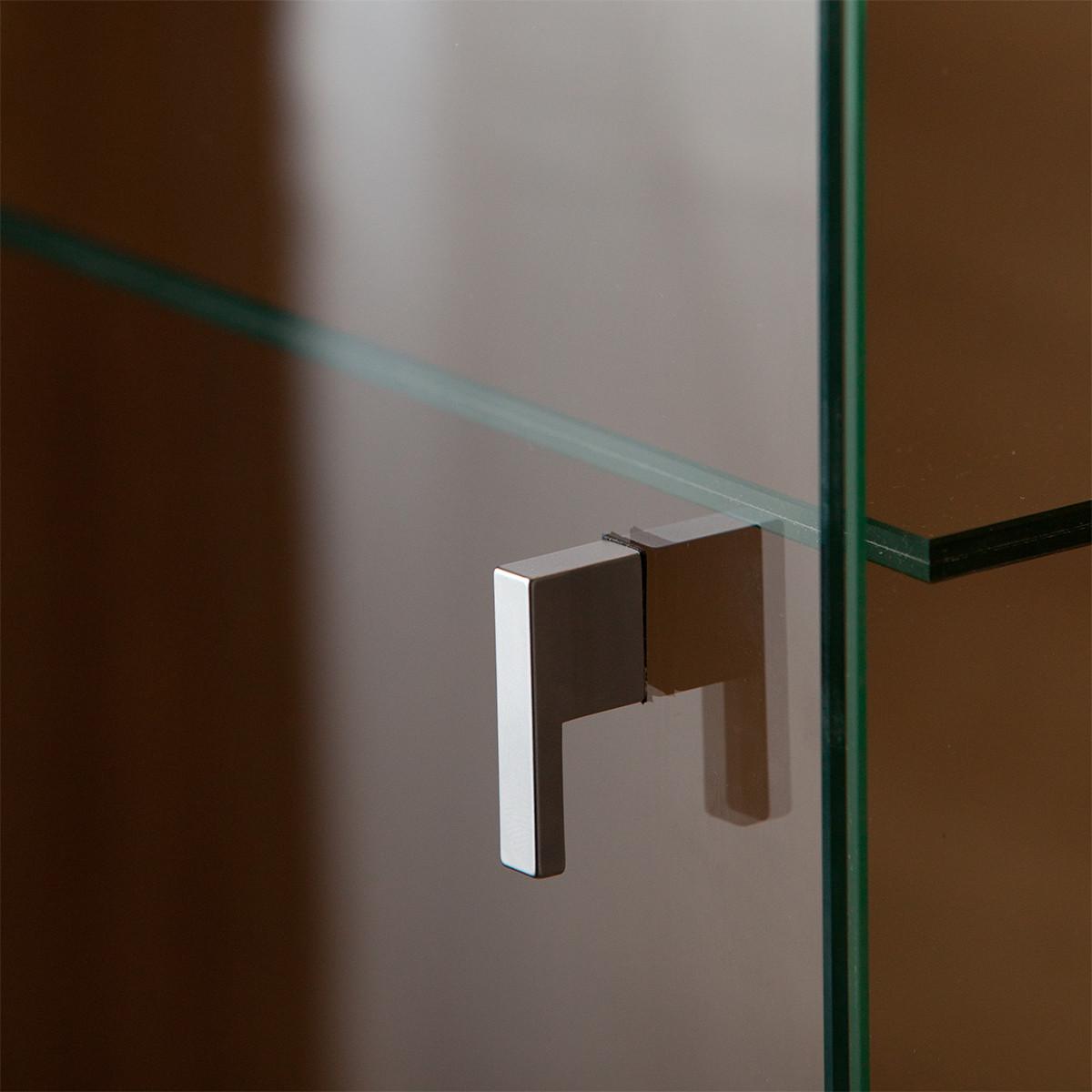 VITRINE Teo Weiß und Holz - Weiß, Holzwerkstoff (64/197/43cm) - Petits-meubles