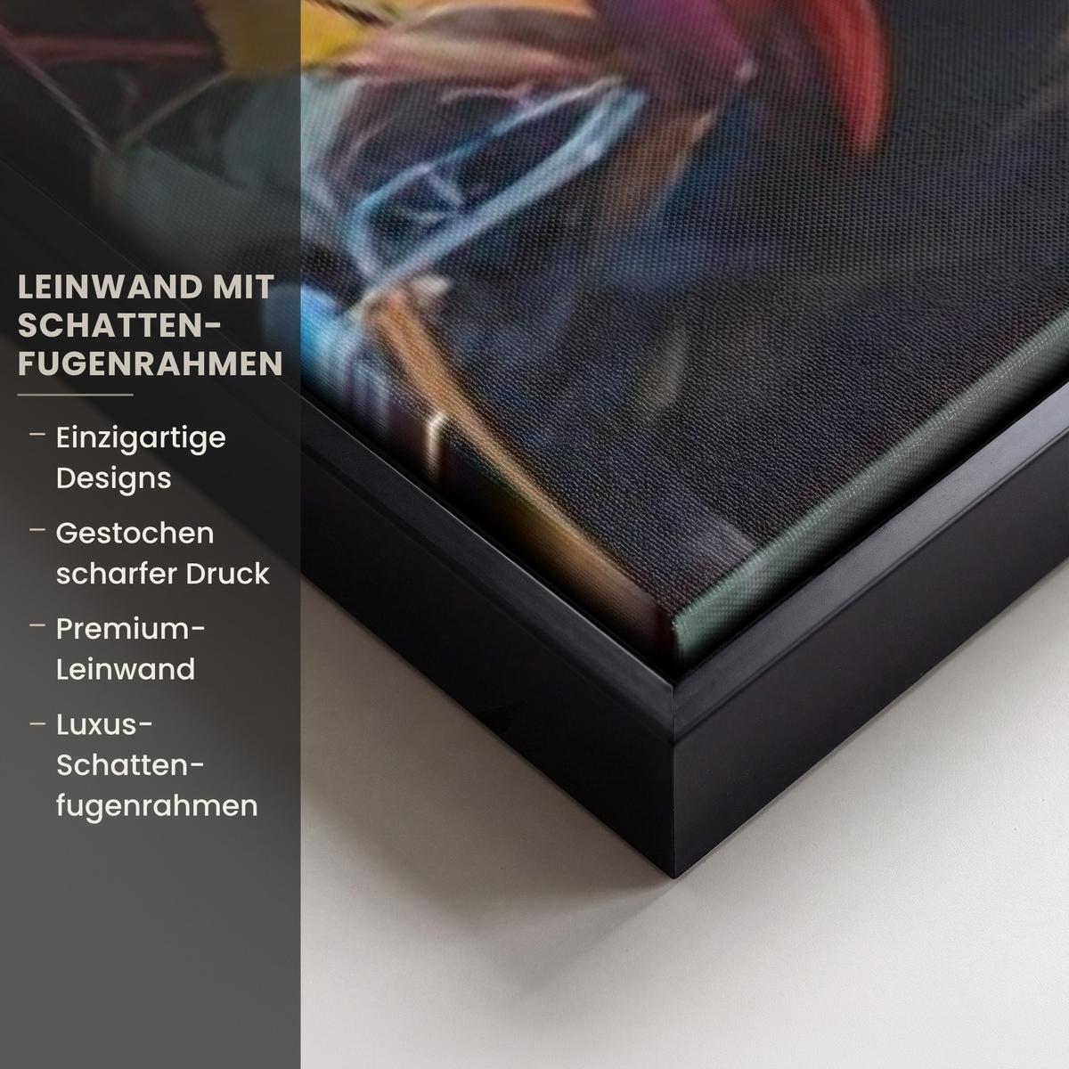 LEINWAND Bilder mit Rahmen - Blumen - Kunst - Natur - Ölgemälde - 100x150 - Multicolor, Textil (100/150cm) - MuchoWow