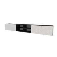LOWBOARD VIRA-W 3x100x40x40 cm - Schwarz / Weiß - Weiß, Holzwerkstoff (300/40/40cm) - ALTDECOR