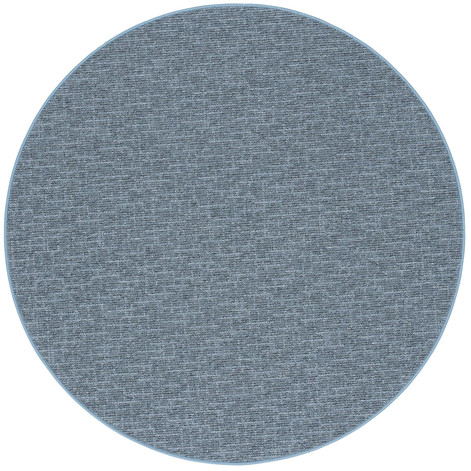 SCHLINGEN DESIGNER TEPPICH NIVA RUND - Blau, Textil (100/100cm) - Snapstyle