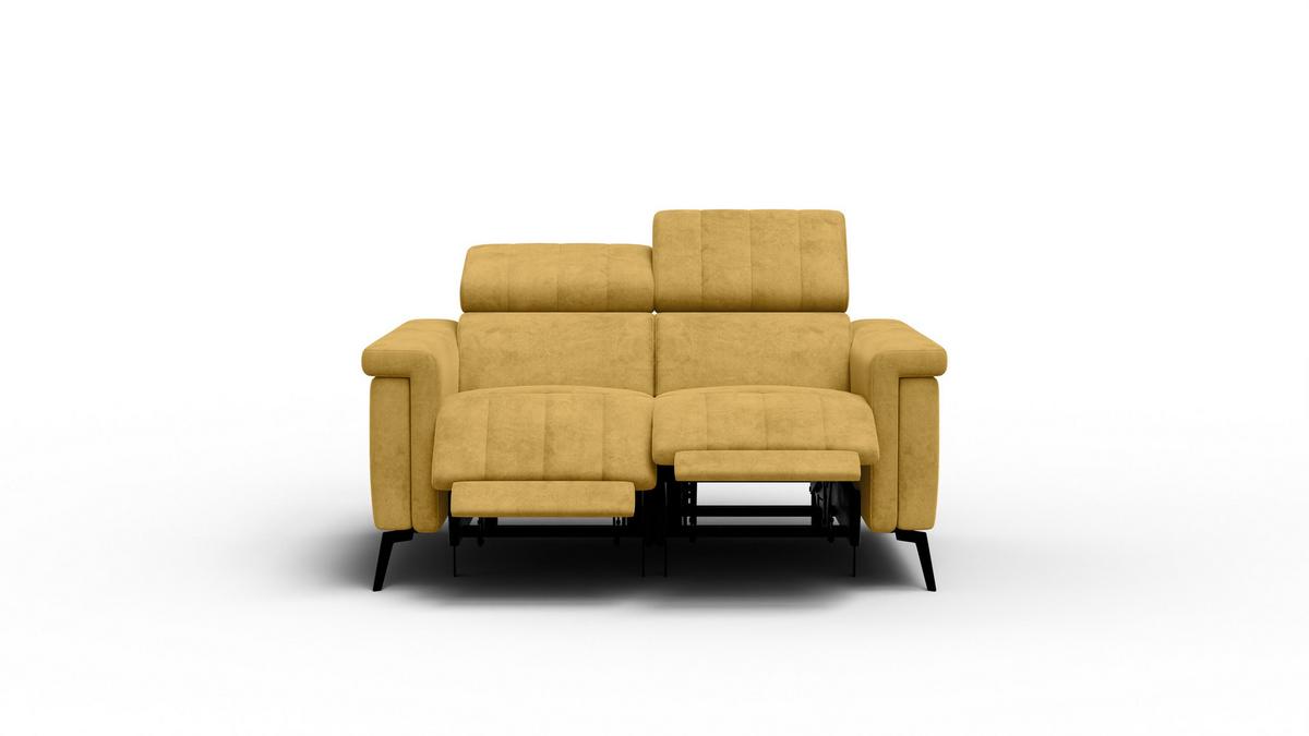 RELAXSOFA NORDEL 2-Sitzer, senfgelb - Gelb/Schwarz, Holz/Textil (150/80/105cm) - Wozimo