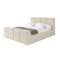POLSTERBETT mit Bettkasten und Lattenrost, Bett mit Matratze H3/H4, Kopfteil, Boxbett, Doppelbett mit Stauraum - NATA-Z 200x200 Beige - Beige, Holzwerkstoff/Textil (200/200cm) - ALTDECOR